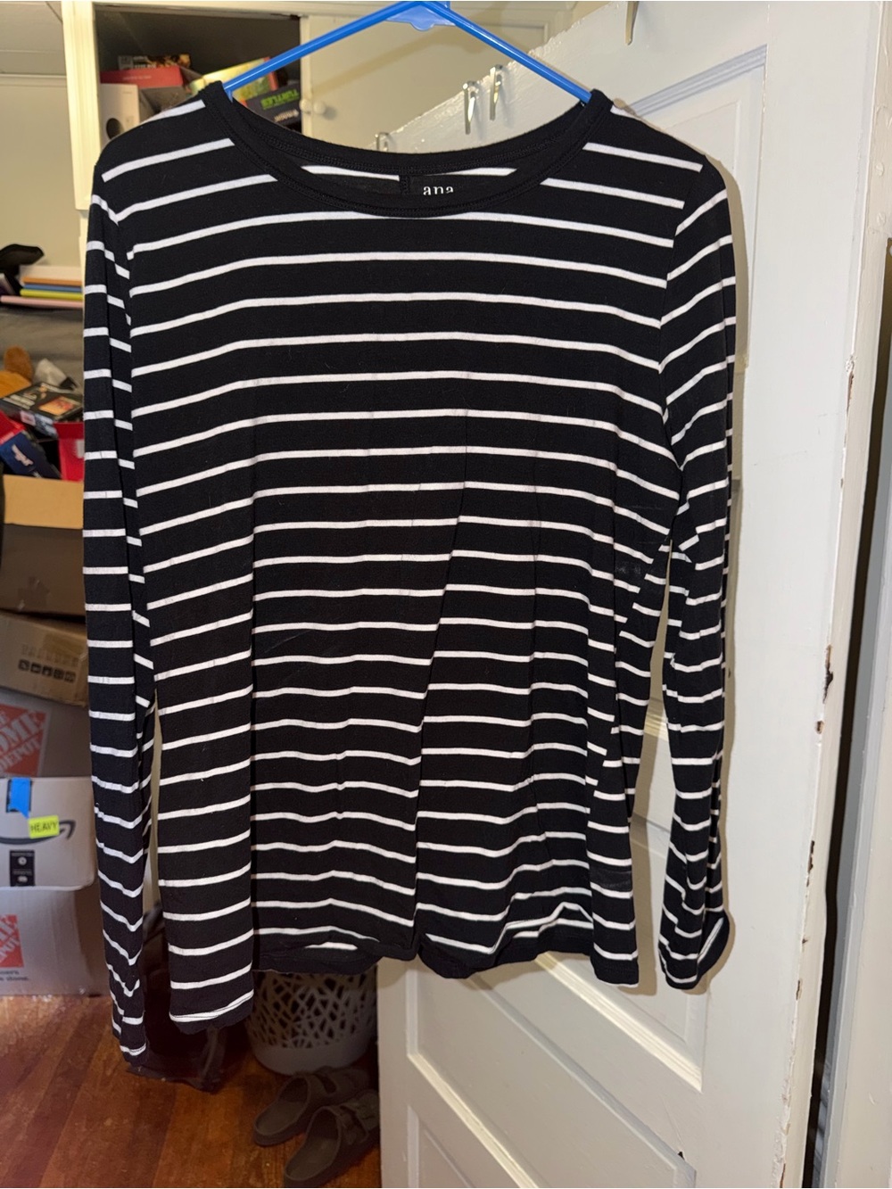 a.n.a Black and White Horizontal Stripe Tee